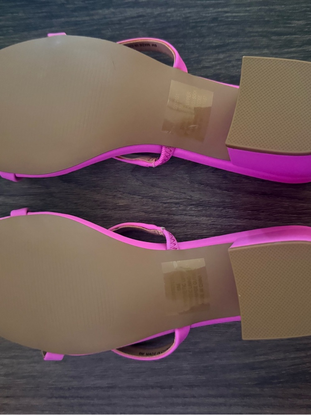 Steve Madden Neon Pink Double-Strap Slide Heels - Picture 4 of 4